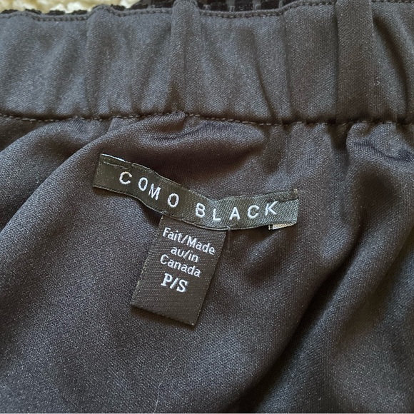 Black Velour Vertical Striped Off the shoulder Dress w Bell Sleeves - Picture 2 of 2